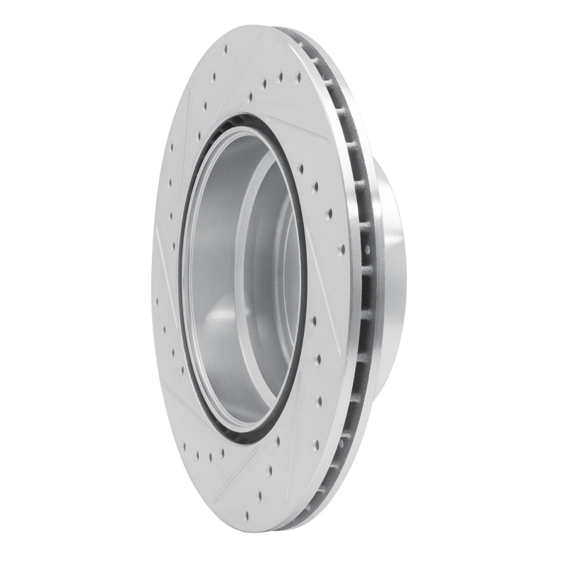 BMW 135I Brake Rotor (1) - Rear Right - R1 Concepts - Drilled & Slotted - Silver - `08-`13